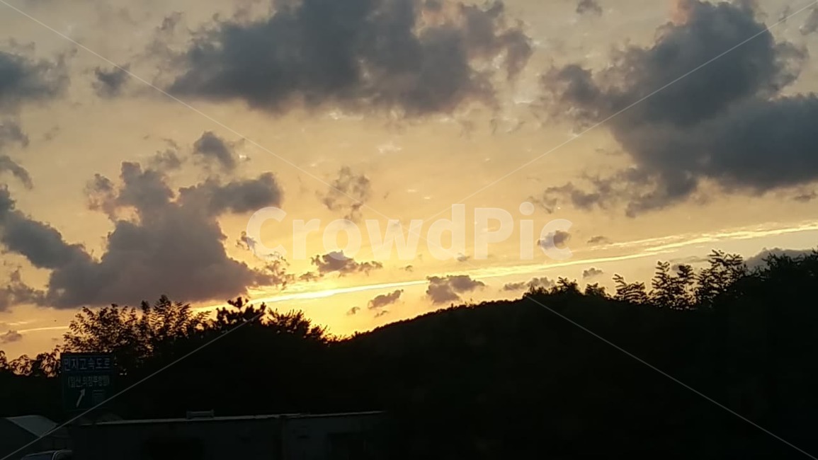 구름,섬광,노을,햇빛,저녁,산,뭉게구름,뭉개구름,절경