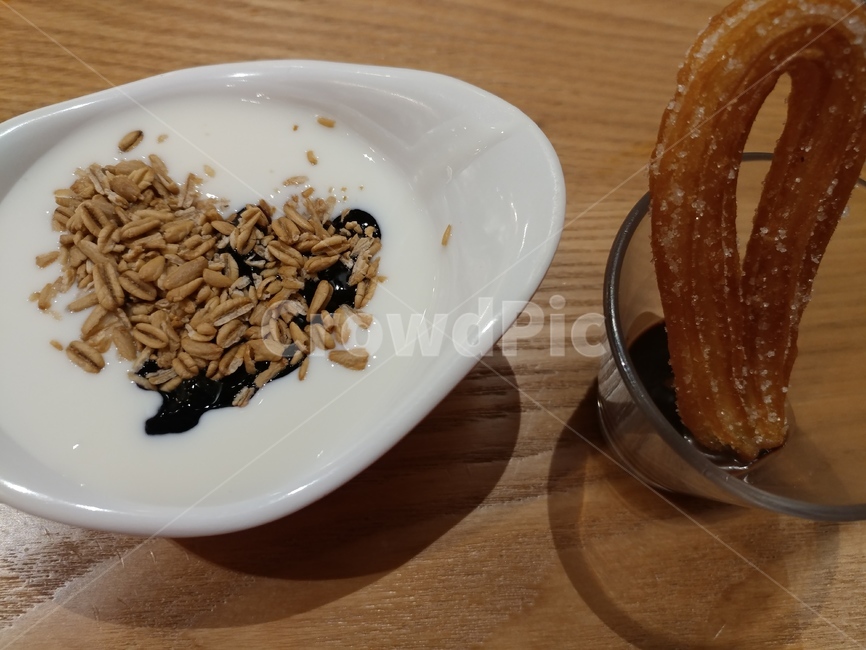 요거트,츄러스,휴식,간식,음식