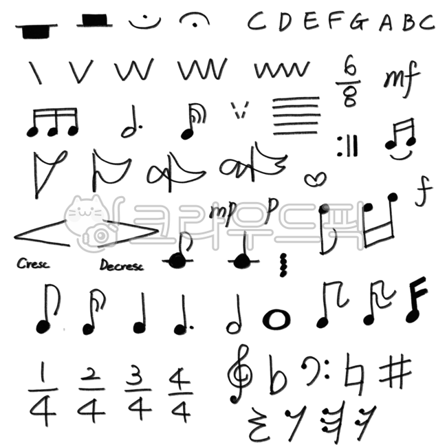 음표, 음악, 악보, 리듬, 멜로디, 사진,이미지,일러스트,캘리그라피 - LWGENIE작가