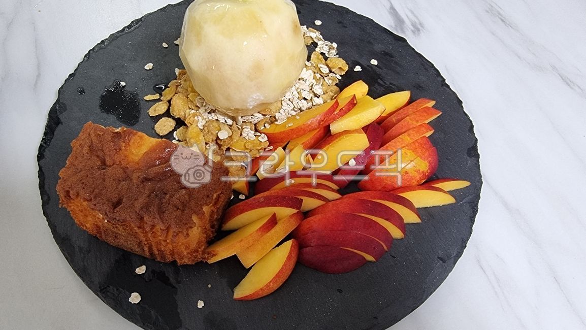 디저트,복숭아,브런치,그릭모모,요거트