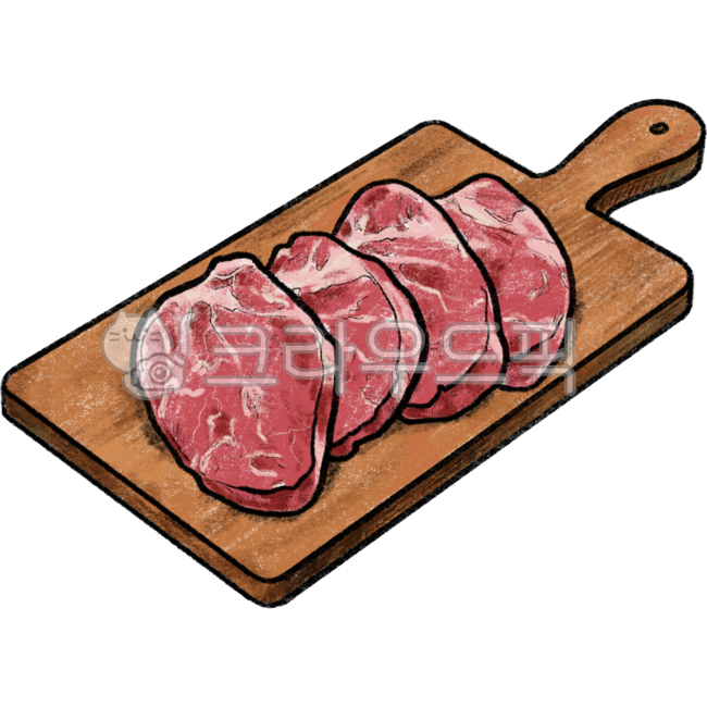 소고기,소고기일러스트,고기,고기일러스트,식재료,도마,도마일러스트,요리도구,요리,손그림,핸드드로잉,라인드로잉,스테이크