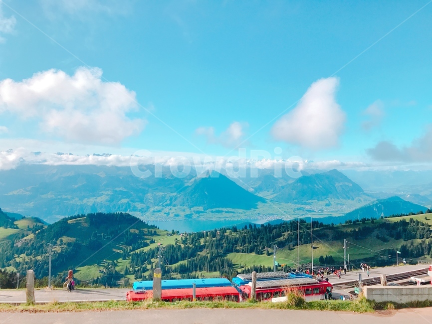 nature,자연,옥외,기차,하늘,구름,리기산,스위스,swiss,산맥,나무,초록,rigi,mountain,루체른,풍경,유럽,여행,여행지,관광