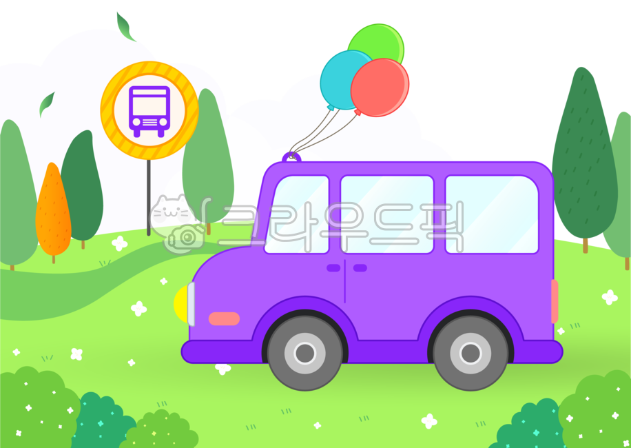 bus stop,blade of grass,bus,kindergarten car,leaves,children,going to school,van illustration,van,purple car,leaving school,tree,violet,Kindergarten,picnic,car travel,driving,field,getting on and off,bus illustration,drive,lawn,wind,outing,car illustratio