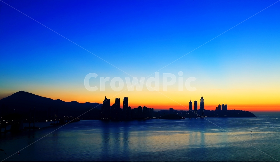 마린시티,일출,해운대,장산,바다,여명,도시,풍경,city,landscape,nature,자연,outdoors,옥외