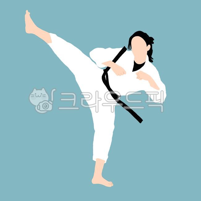 태권도,무술,품새,운동,도복,일러스트