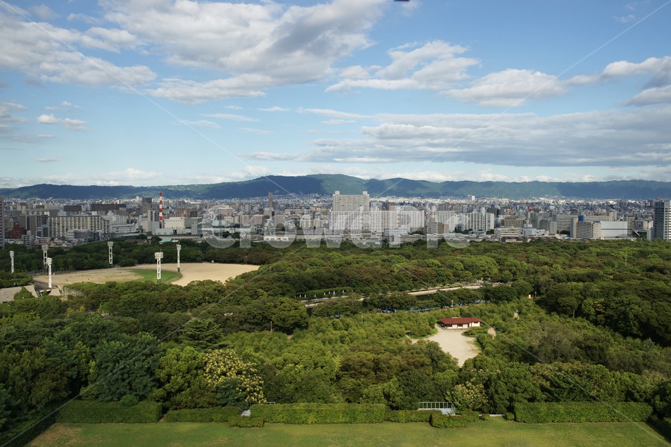 오사카,일본,landscape,경치,nature,자연,풍경,scenery,옥외,outdoors,aerialview,조감도,하늘,구름,운동장,숲,빌딩,도심,나무,맑음,맑은날,여름,도시,풍경,city,landscape