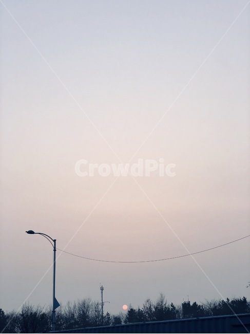 가로등,미세먼지,송도,하늘,노을,자연,풍경,nature,landscape