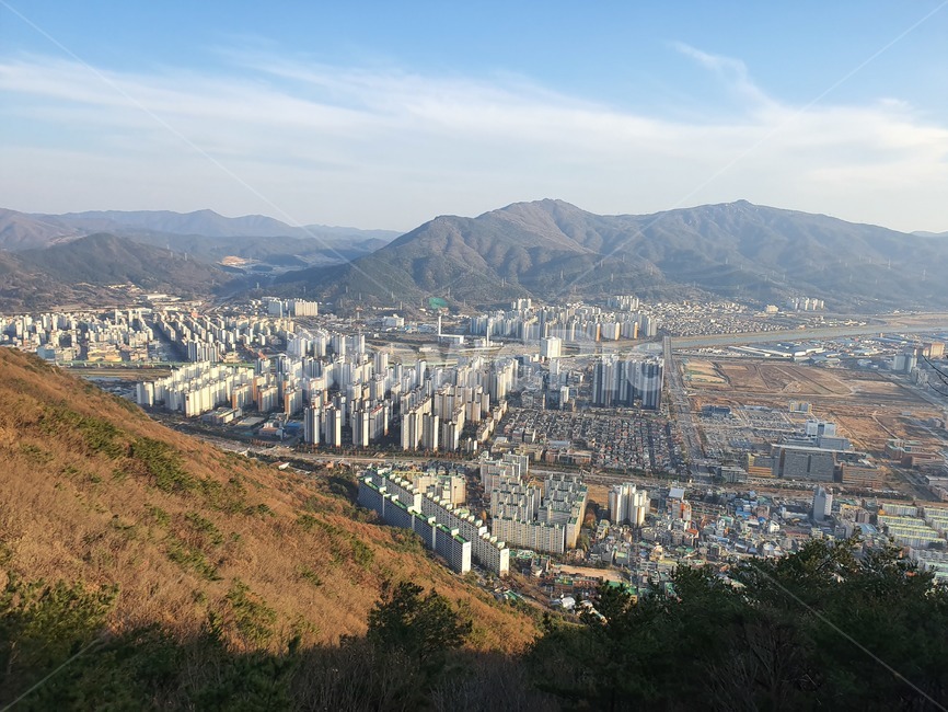 자연,풍경,등산,도시,오봉산,명산,경치,양산