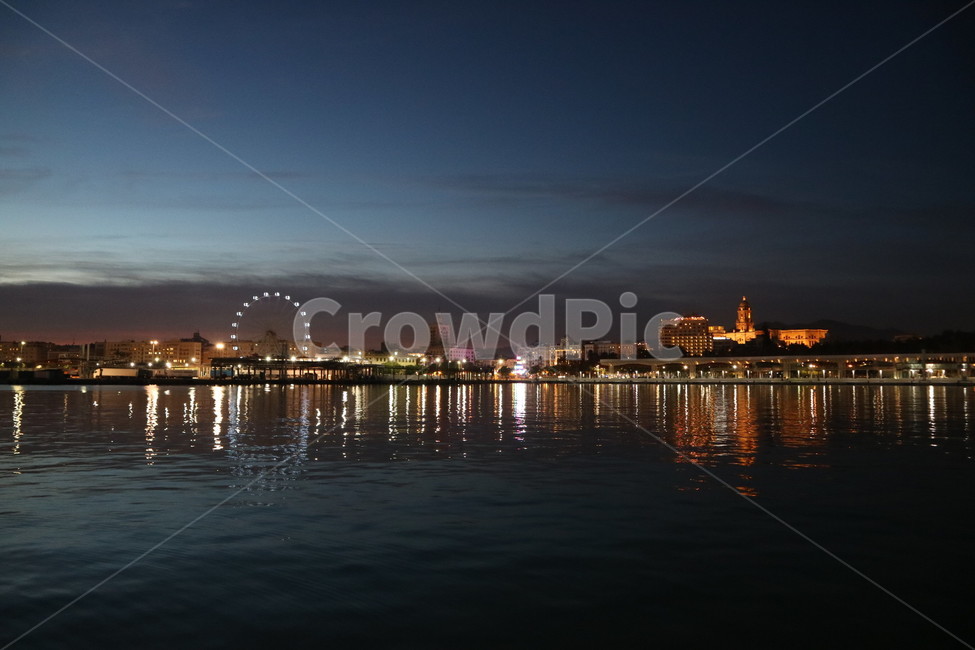 말라가,야경,밤바다,해변,관람차,스페인,야경,밤,풍경,nightscape,night,landscape,water,물,waterfront,워터 프론트