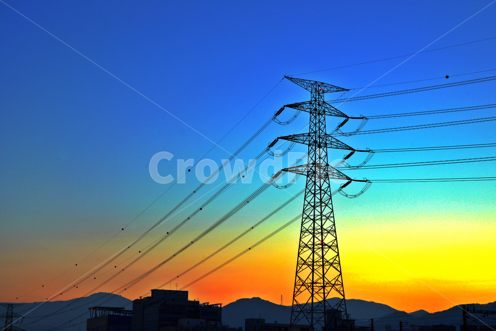 여명,일출,송전탑,하늘,붉은여명,새벽,산업,industry,industrial,에너지산업,energy industry