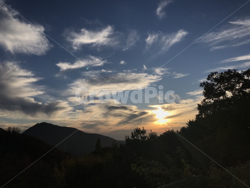 하늘,구름,노을,해질녘,sky,자연,풍경,nature,landscape,outdoors,옥외