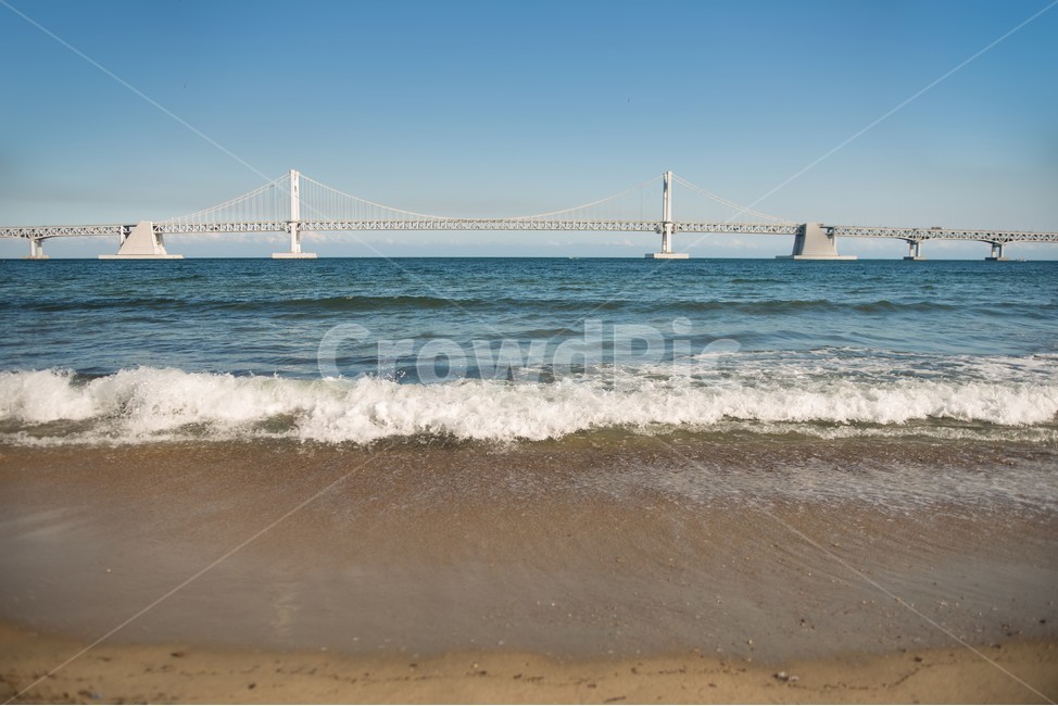 자연,바다,부산,광안리,광안리해수욕장,모래사장,백사장,해변,파도,다리,대교,광안대교,해변,바다,beach,sea