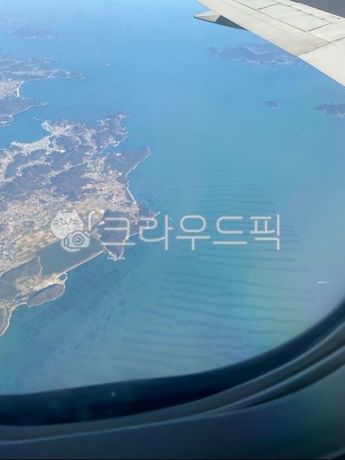 비행기,남해바다,항공샷,바다,자연