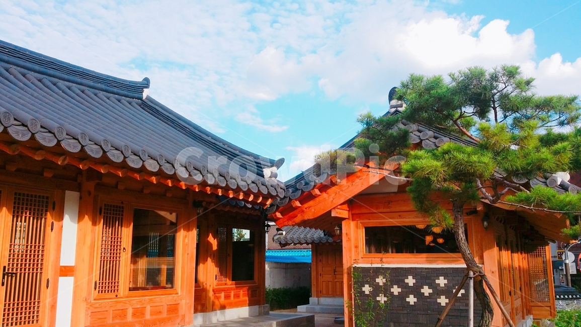 한옥,마을,나무,하늘,구름,한국문화,문화,관광,공원,동네,마당,잔디마당,감성,색깔,컬러