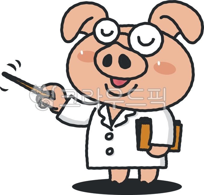 expert,Pork feet,Pig drawing,restaurant,pig character,Bossam,explanation,pork,pig,gown,doctor,glasses,character,teacher,pork belly,butcher shop,instruction,alarm,Pork barbecue,Pig illustration,Pig image,guide