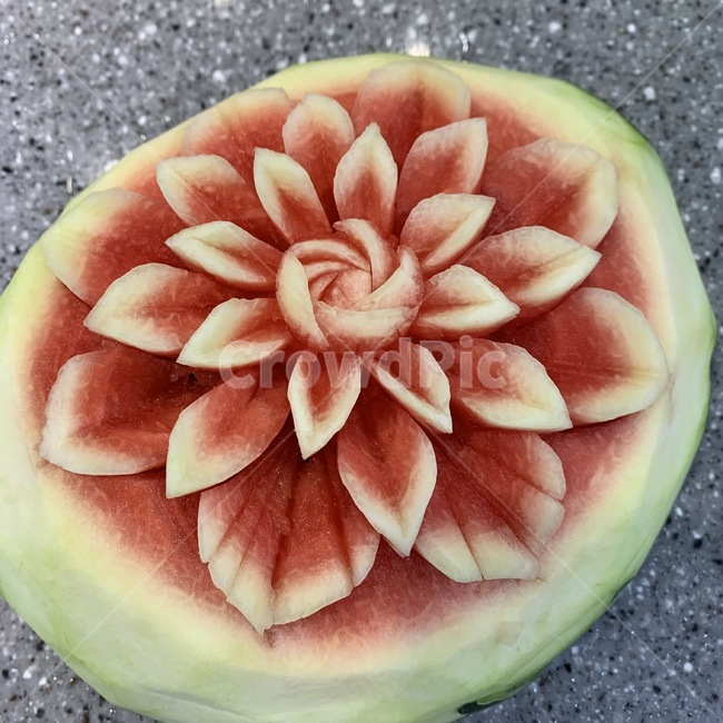 카빙,수박,꽃,음식,과일,과일,열매,fruit
