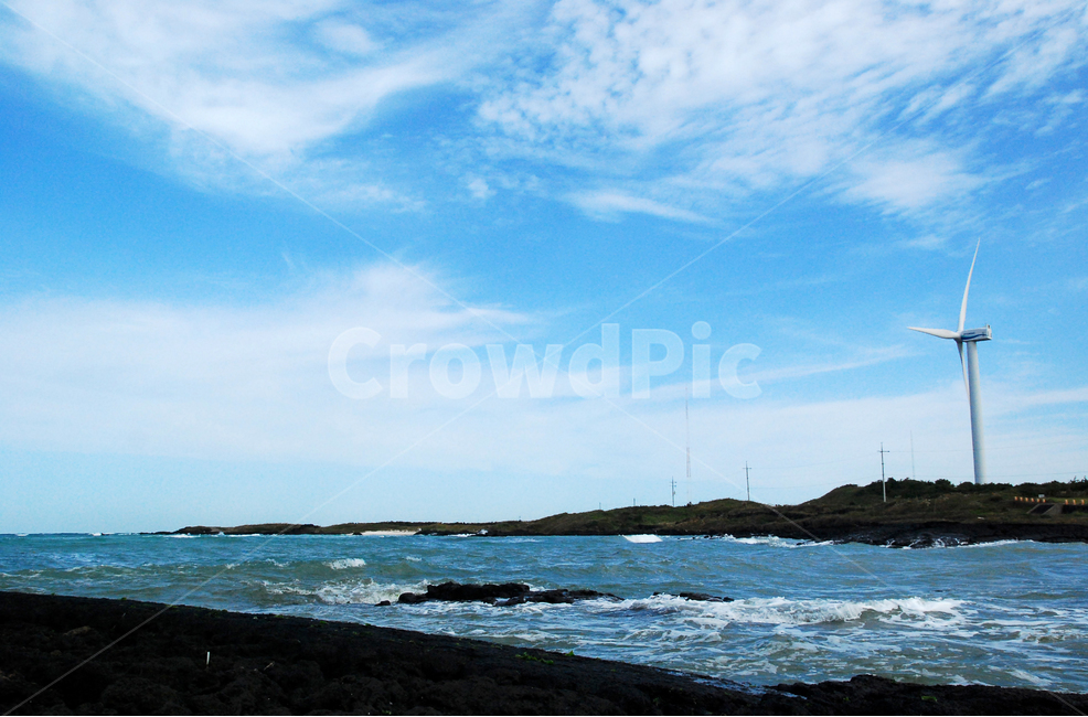 제주도,제주바다,하늘,파란하늘,풍차,자연,풍경,nature,landscape,제주도,jeju,jeju island,산업,industry,industrial,에너지산업,energy industry,outdoors,옥외,water,물,ocean,대양,sea,바다