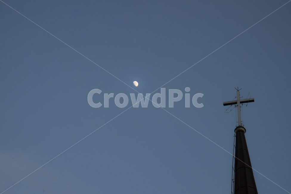 저녁달,교회,가을밤,겨울밤,십자가,야경,밤,풍경,nightscape,night,landscape,종교,신앙,religion,belief,faith,nature,자연
