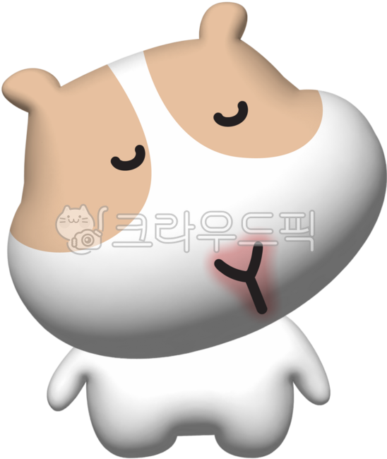 Guinea pig,illustration,3D,plump,cute,animal,character,emoticon,excited,pouting,pouting