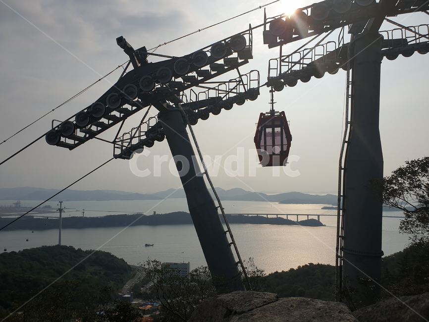 케이블카,바다,자연,산,건설크레인