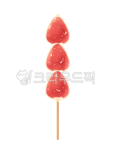 딸기탕후루,딸기,탕후루,설탕,간식,중국,중국간식,디저트,food,음식,sweets,과자,candy,사탕,일러스트,그림,png,꼬치,과일