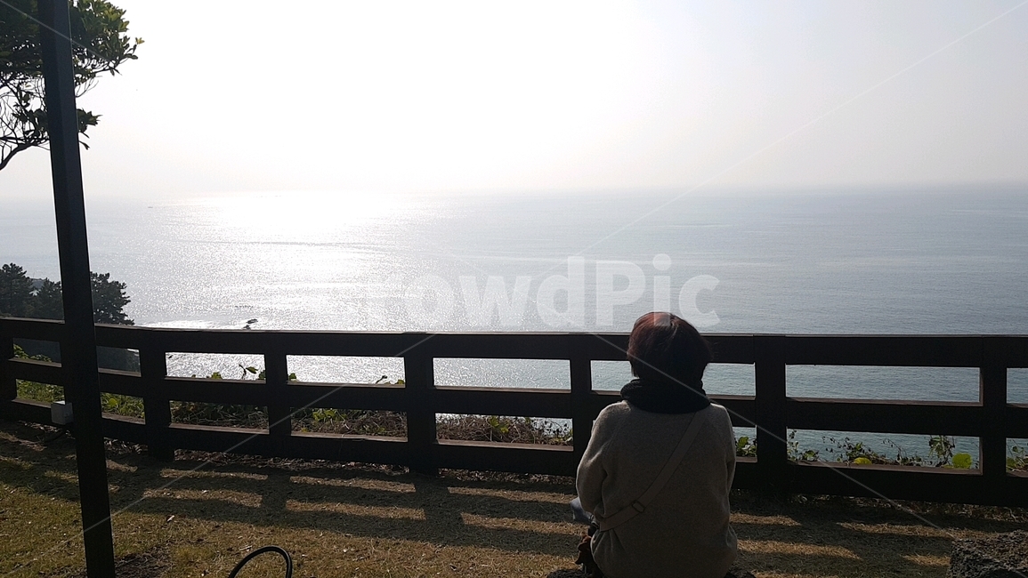 생각,쓸쓸함,사람,멀리,뒷모습,바다,자연,배경