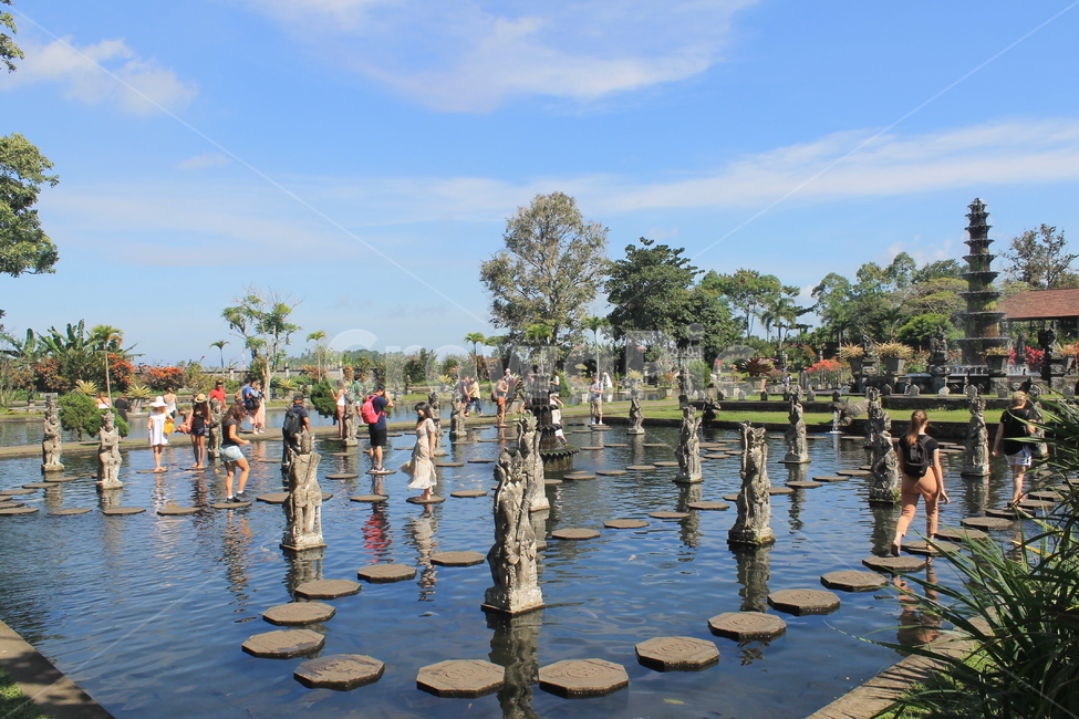 인도네시아,발리,공원,티르타강가,자연,indonesia,bali,park,garden,tirta,gangga,nature,석상,징검다리,waterfront,정원