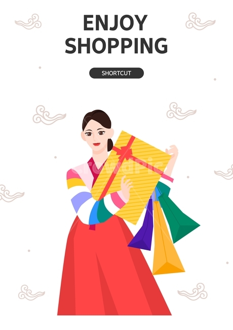 쇼핑백,선물,선물상자,여자,한복,전통,패턴,쇼핑,이벤트,팝업,배너,한국전통,한국문화,korean traditional,korean culture,한복,한국전통의상,hanbok,korean traditional clothes,축제,행사,festival,carnival,event,쇼핑,shopping,그래픽,일러스트레이션,graphic,illustration