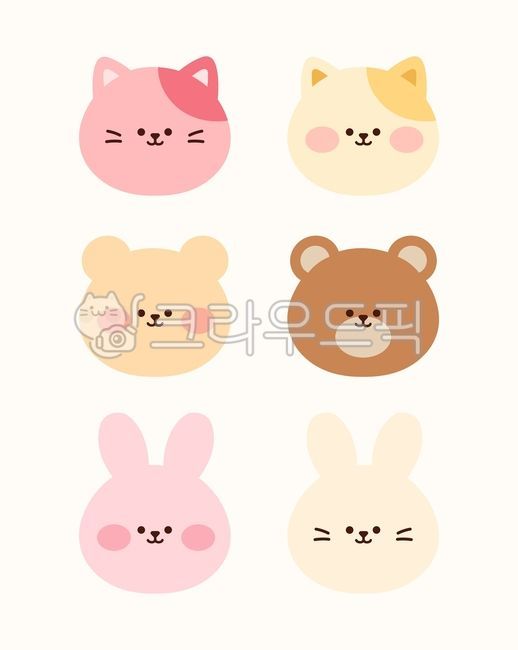 동물,동물얼굴,고양이,곰,토끼,일러스트,동물일러스트,귀여운,캐릭터,동물캐릭터,스티커,동물얼굴일러스트,요소,동물그림,고양이일러스트,곰일러스트,토끼일러스트,동물얼굴아이콘,동물아아콘,귀여운동물