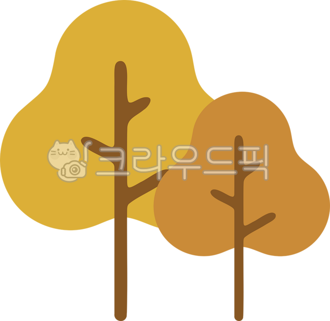 Tree,nature,green,sticker,tree illustration,tree sticker,nature sticker,park,triangle tree,clover tree,autumn tree,brown tree,design source,maple tree,daku