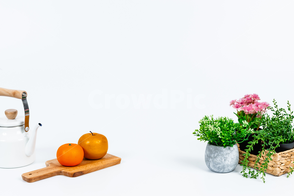 꽃,주방용품,인테리어,장식,소품,실내,화초,식물,꽃병,화분,바구니,손잡이,녹색,회색,배경,공간,카피스페이스,깨끗한,꽃잎,잎사귀,과일,오렌지,귤,배,비타민,노란색,다이어트,건강,달콤한,과즙,신선한,도마,반사,검정색,분홍색,흰색,넝쿨,금속,물,나무,목재,주전자,식물,자연,plants,nature,꽃,flower,실내용화초,화분,화초,house plant,과일,열매,fruit,사물,물건,오브젝트,thing,object,matter,연출,컨셉,콘셉,direction,concept