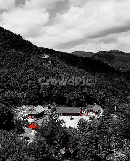 불굴사,절,사찰,산,흑백사진,자연,nature,outdoors,temple