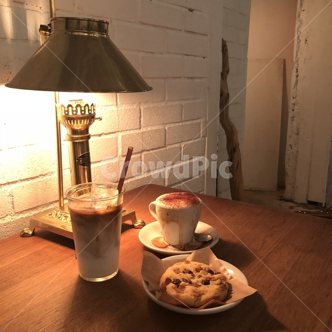 카페,커피,쿠키,아떼,우유,조명