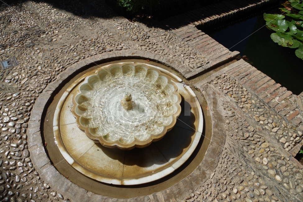 POND,spain,fountain,grananda,alhambra travel,Granada,travel,alhambra,Spain