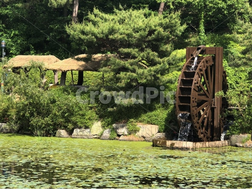 풍경,물레방아,저수지,녹색,일상,green,landscape,한국전통,한국문화,korean traditional,korean culture,건축물,건물외관,exterior,building,structure,architecture,construction