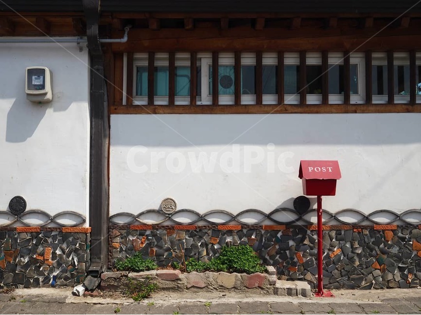 봄,봄볕,우체통,post,postbox,담벼락,한국전통,한국문화,korean traditional,korean culture,건축물,건물외관,exterior,building,structure,architecture,construction