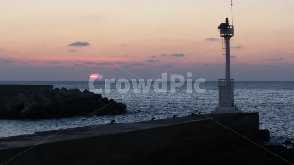 바다,제주도,제주,하늘,일몰,가로등,노을,주황색