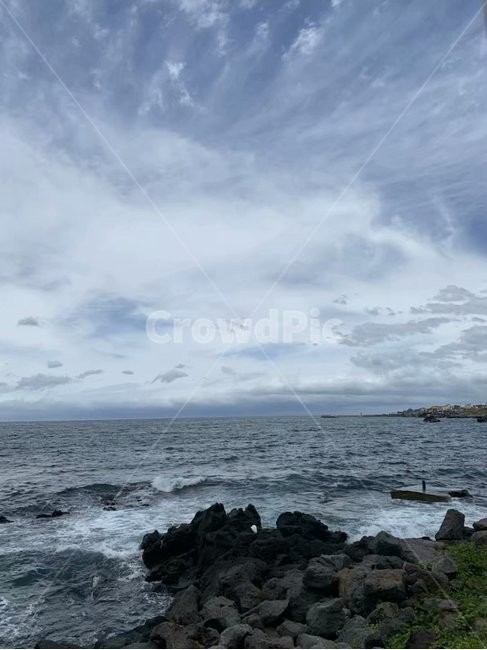 제주도,바다,sea,흐림,구름,파도