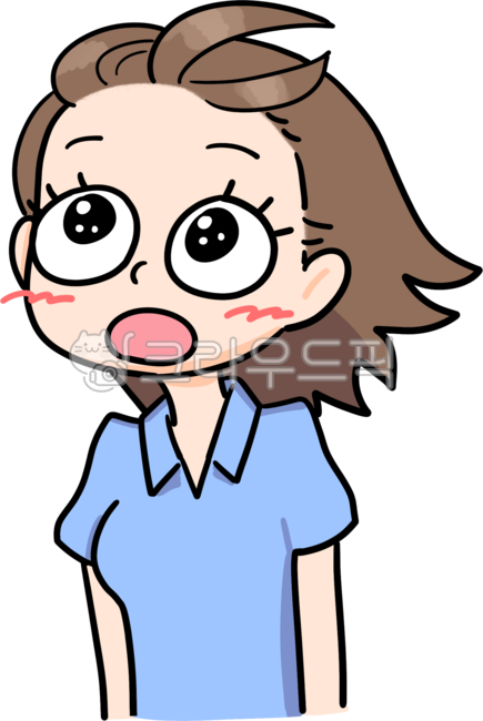 여자, 표정, 놀람, 놀란, 깜짝, 사진,이미지,일러스트,캘리그라피 - assa5242작가