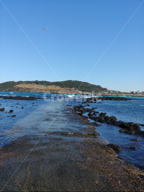 제주도,섬,바다,바닷길,하늘,갯바위,바닷물,자연,낮,오후