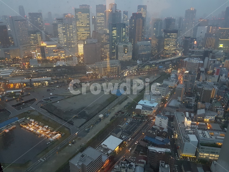 오사카,일본배경,저녁야경,일본야경,건물