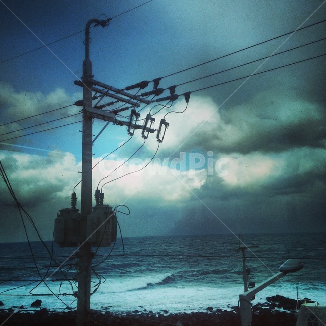 바다,제주,폭풍,세기말이미지,전신주,자연,풍경,nature,landscape,한국자연풍경,한국자연경관,korea nature landscape,제주도,jeju,jeju island,utility pole