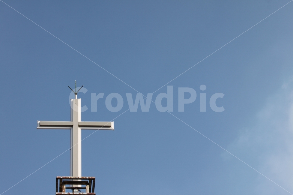 십자가,하늘,풍경,옥상,구름,종교,신앙,religion,belief,faith