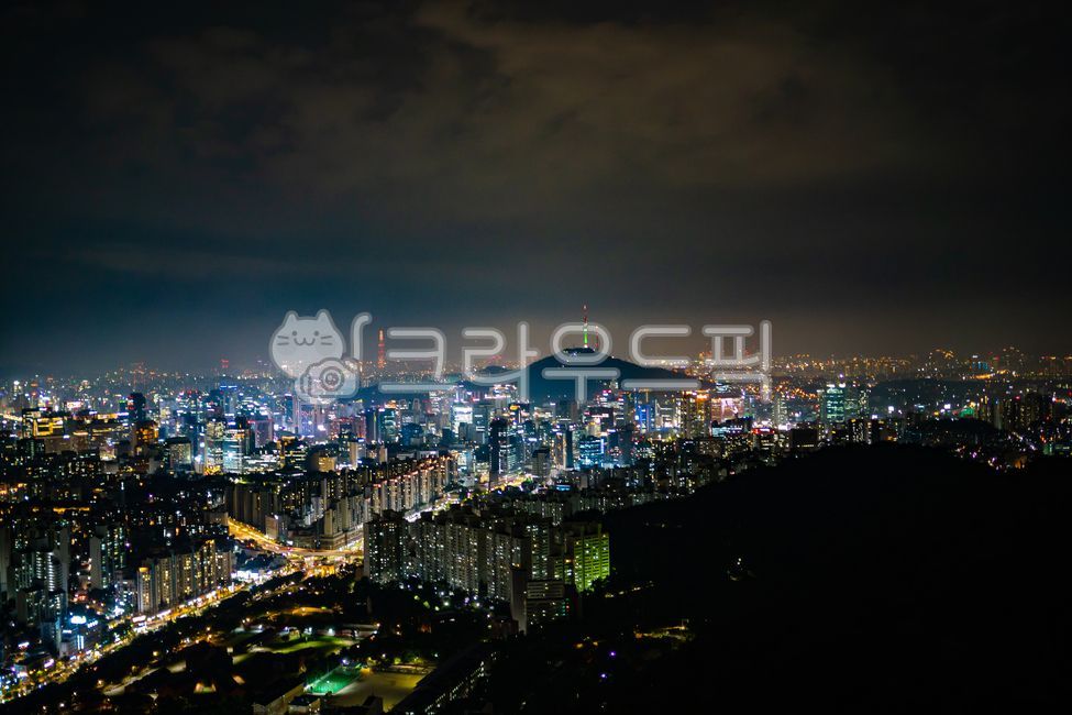 seoul,night view,mountain,Ansan,Namsan Tower,Ansan Beacon Mound,night