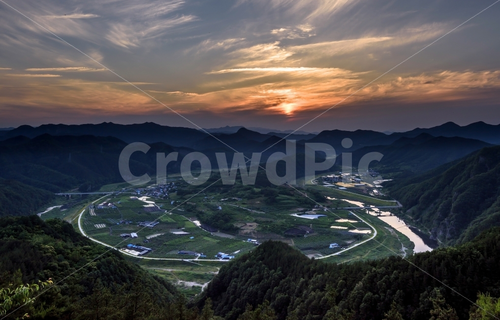풍경,풍경사진,일몰,일몰사진,내도리,자연,풍경,nature,landscape,시골,마을,country,rural,town,outdoors,옥외,경치,scenery,aerial view,조감도