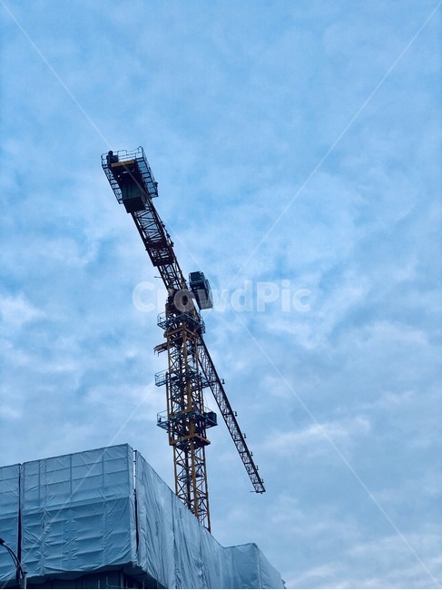 하늘,저녁,크레인,공사,건축,산업,industry,industrial,건설업,건축업,construction industry