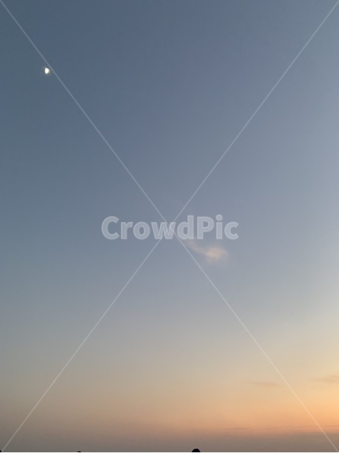 해질녘,달,해,하늘,자연,sky,moon