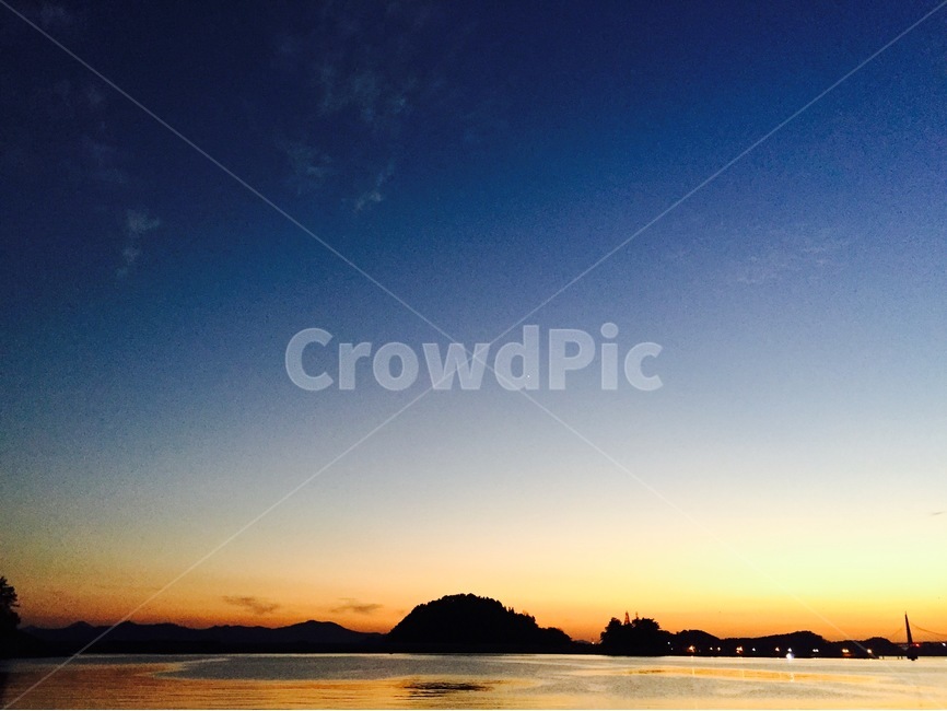 바다,풍경,하늘,노을,낚싯터,그라데이션,해질녘,sky,sunset,sea,blue,orange,gradient,바닷가,자연,풍경,nature,landscape,outdoors,옥외