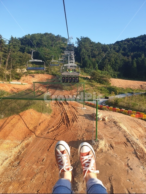 케이블카,여행,운동화,신발,초록,sky