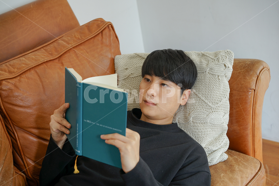 쇼파,소파,휴식,남성,남자,거실,휴일,sofa,실내,쿠션,rest,가구,책,book,독서